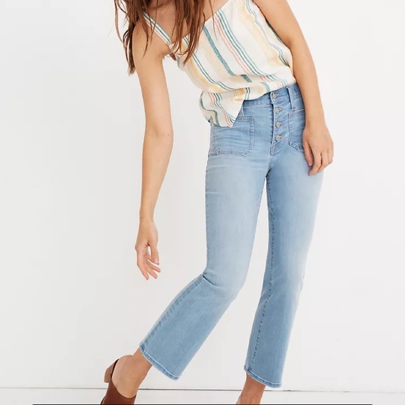 Madewell Denim - Cali Demi-Boot Jeans in Quince Wash: Button-Front Edition
